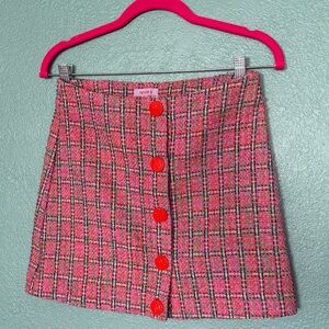Tweed pink mini skirt